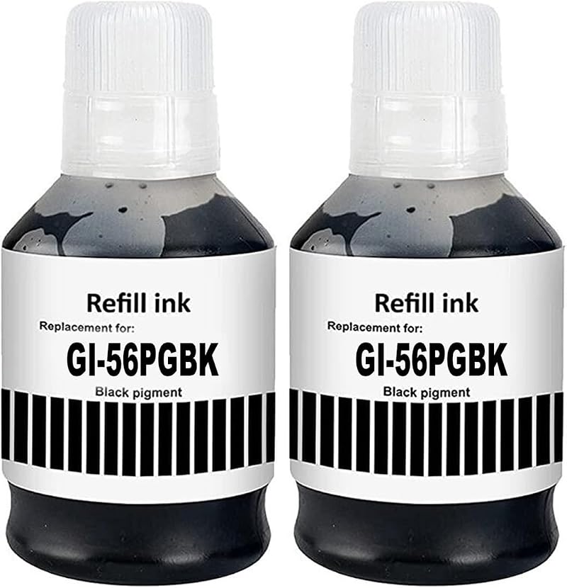 SHUOLEI GI-56 Ink Bottle 2-Pack Black for Canon MAXIFY GX7050 GX6050 GX5050