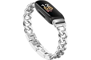 TUV PLNT Cool Bands for Fitbit Inspire 2 Inspire HR Bands Women, Stainless Steel Metal Adjustable Wristband Replacement Straps Compatible with Fitbit Inspire 2 / Inspire HR/Inspire