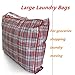 Stevenynn Set of 2 Large Laundry Moving Bags with Zipper and Handles!Size23x23x5.7/18x19x4.7 Great for Travel,Laundry,Shopping,Storage,Moving! (Red)