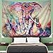 Amhokhui Tapestry Watercolor Elephant Tapestry Flower Psychedelic Wall Tapestry Indian Bohemian Tapestries Colorful Hippie Hippy Elephant Wall Hanging for Bedroom Living Room Dorms