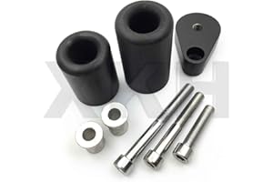 SMT-MOTO SMT-No Cut Frame Slider Protector Compatible With 2007 2008 Ninja Zx-6R Zx6R Black [B00RUELFG2]