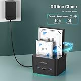 FIDECO Docking Station 2 Bay SATA USB 3.0 HDD SSD Cloning 2.5 3.5 Inch view 3