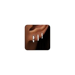 Inerney 925 Sterling Silver Huggie Hoop Earrings