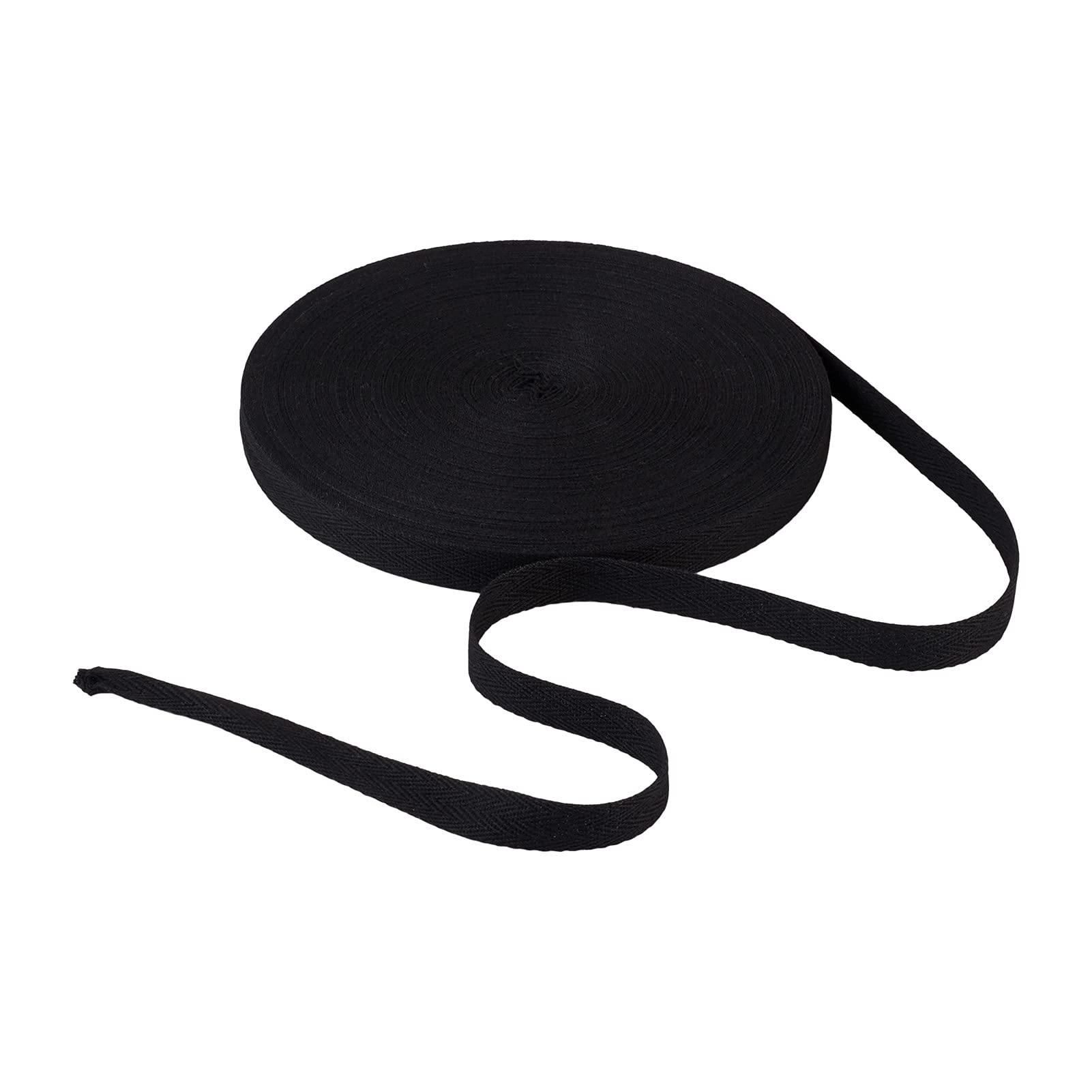 Craftdady 49 Yards Cotton Twill Tape Ribbons 5/8" Black Herringbone Ribbons Bunting Tape for Earloop Sewing DIY Crafts Making Gift Wrapping