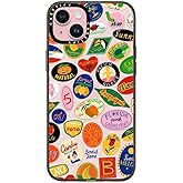 CASETiFY Compact iPhone 15 Plus Case [4 ft. 2X Military Grade Drop Protection/Slim/Lightweight] - Fruit Stickers - Clear Black