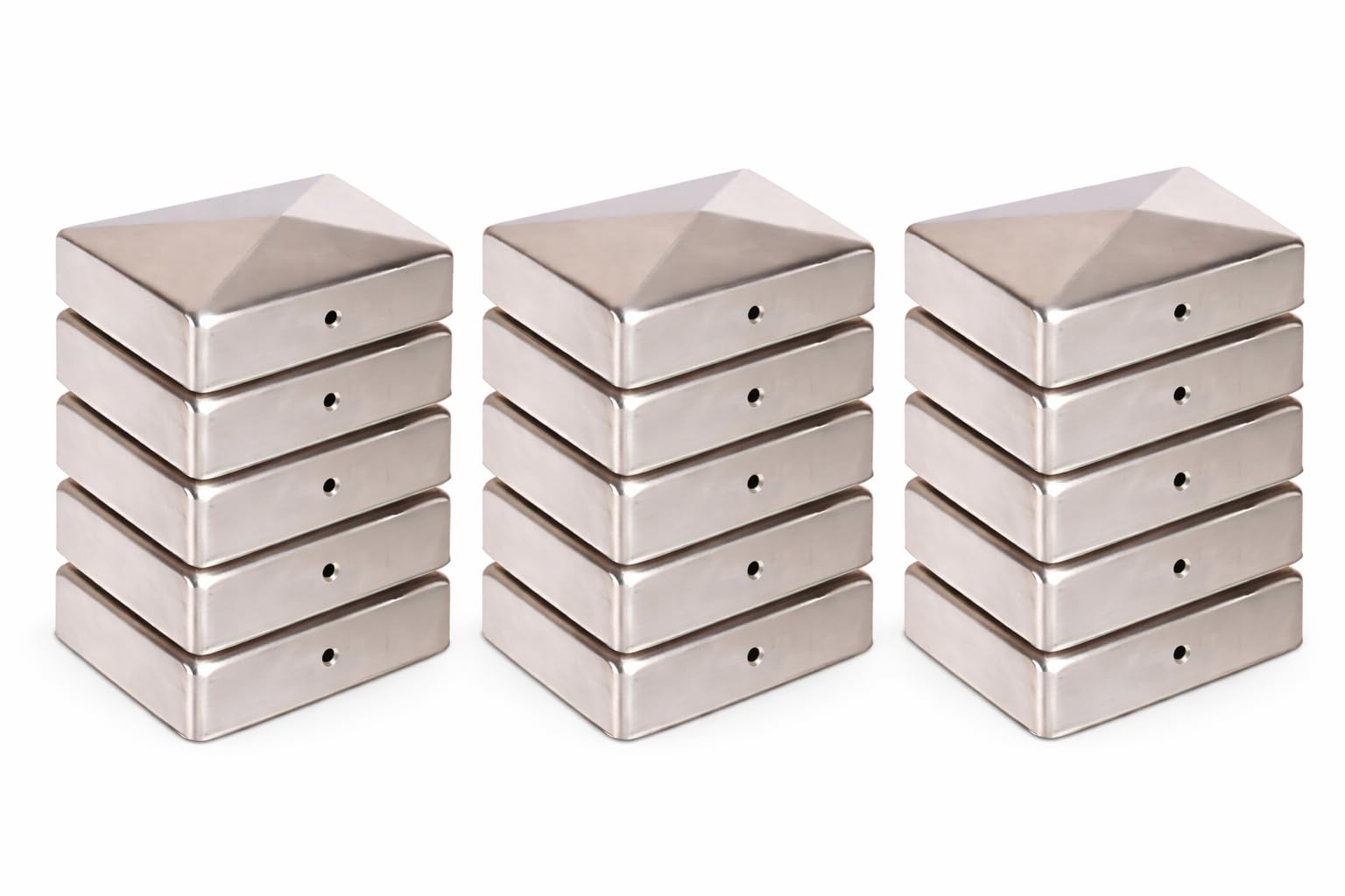 Pyramid Post Caps 91 x 91 mm Stainless Steel Pack of 15