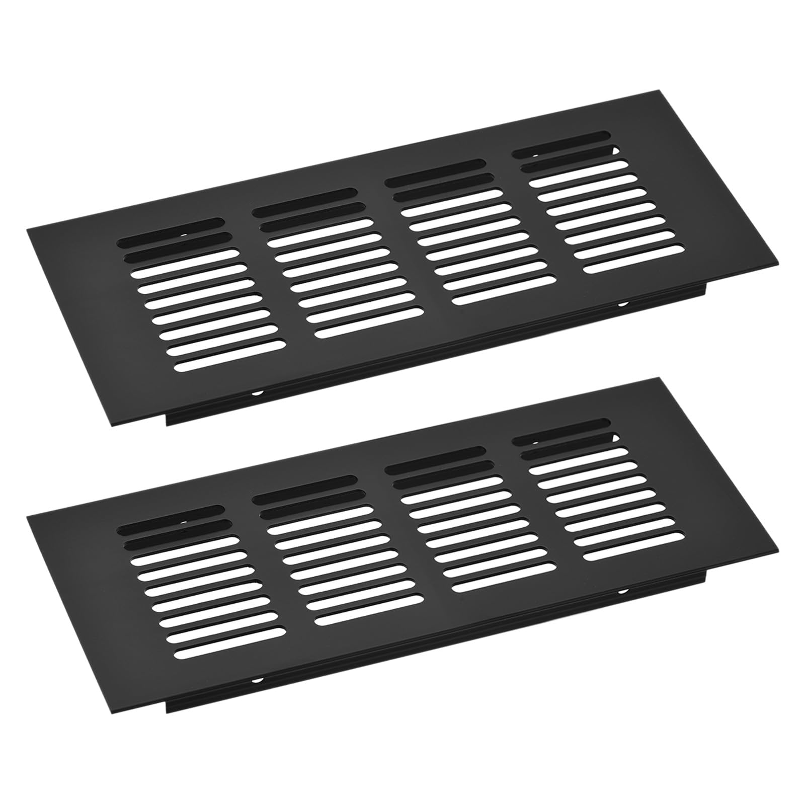 uxcell 2pcs Rectangle Ventilation Grille Aluminum Alloy Mesh Air Vent Cover Louvered Ventilation Cover for Cabinet Wardrobe Shoe Cabinet Closet, 200x80mm / 7.87"x3.15"