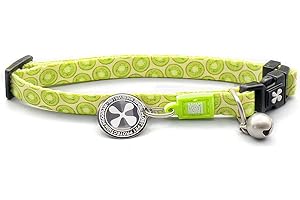 MAX & MOLLY URBAN PETS Max & Molly Cat & Kitten Collar with Bell & Breakaway Safety Buckle, Comfortable, Adjustable Size, includes Gotcha QR Pet ID Tag, Kiwis