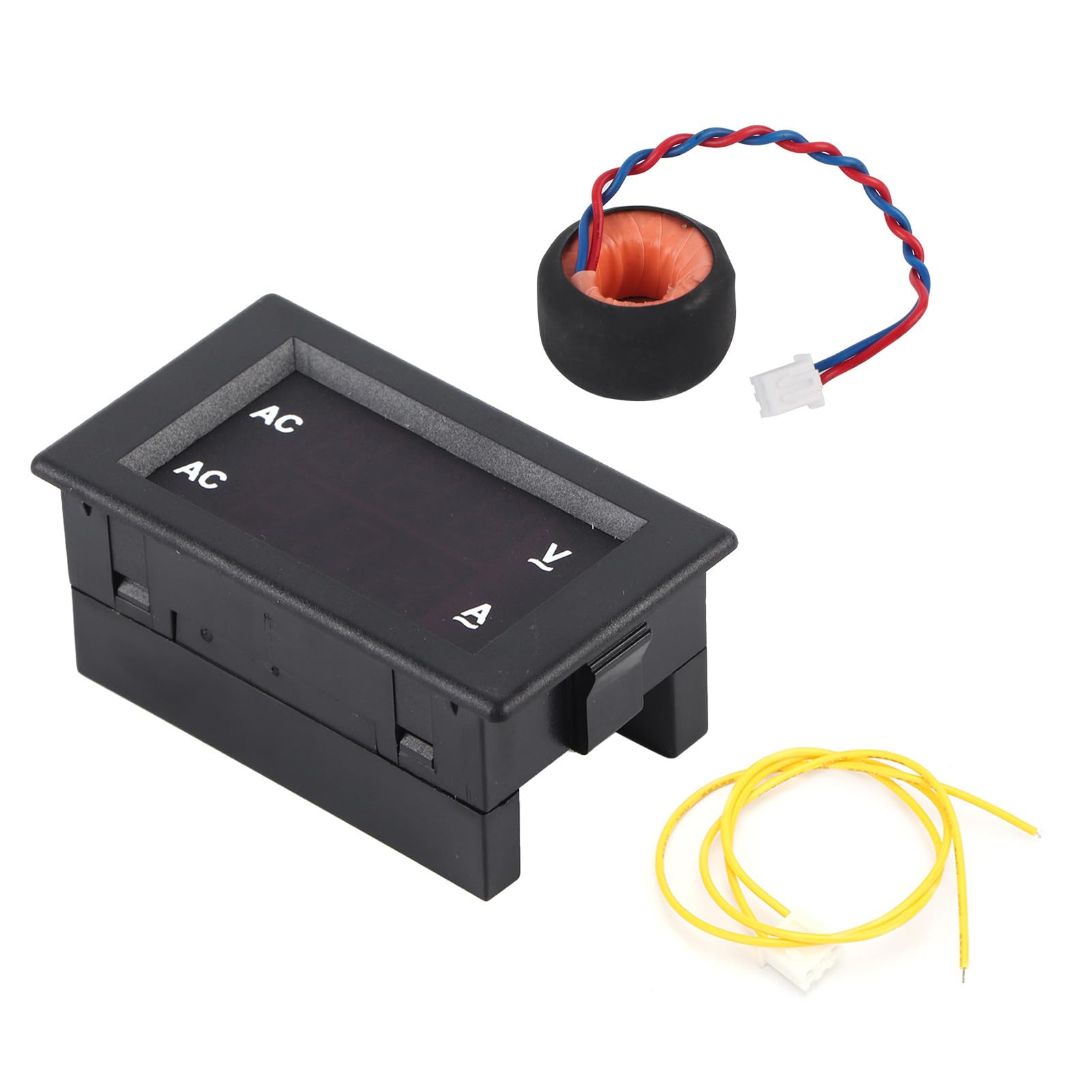 2-in-1 Multimeter High Precision LED Digital Volt Meter Panel, AC 100~300 V Dual Display Voltmeter Ammeter 0-100A (Red)