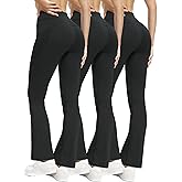 Shgiloo 3 Packs Women's Flare Leggings with Pockets
