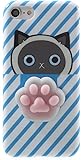 Squishy Cat Case for ipod Touch 6,Polar Bear Sleepy Cat Chicken Finger Pinch 3D Silicone Relax Poke Squishy Toys Kawaii Animals TPU Case for Apple ipod Touch 5/ ipod Touch 6 (Cat Paw Blue)