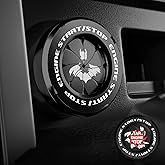 Tybasthe Rotary Push Start Button Cover, Bat Man Car Accessories Engine Start Stop Button Cover, Car Stickers Interior Decor, Motorcycle Ignition Key Switch Cover, Black
