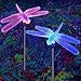 Dragonfly Decor Solar Color Changing Outdoor Holiday Decoration Garden Stake Lights for Christmas Thanksgiving Outdoor Patio Lawn Yard Decorative Fixture (2 Pack)