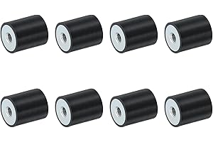 uxcell 8Pcs 20 x 25mm M6 Thread Female Rubber Mounts, Vibration Isolators, Replaces Anti Vibration Pads Flat Silent Block Base Block