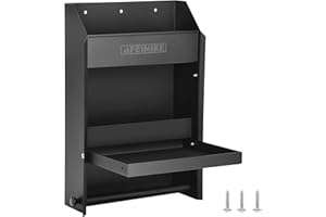 FEIMIRE Aluminum Work Station Storage Cabinet Flip-Out Work Tray with Paper Towel Rack Organizer for Enclosed Race Trailer Shop Garage Storage Enclosed Trailer Cabinet