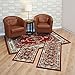 Achim Home Furnishings Capri 3-Piece Rug Set, Savonnerie - Red
