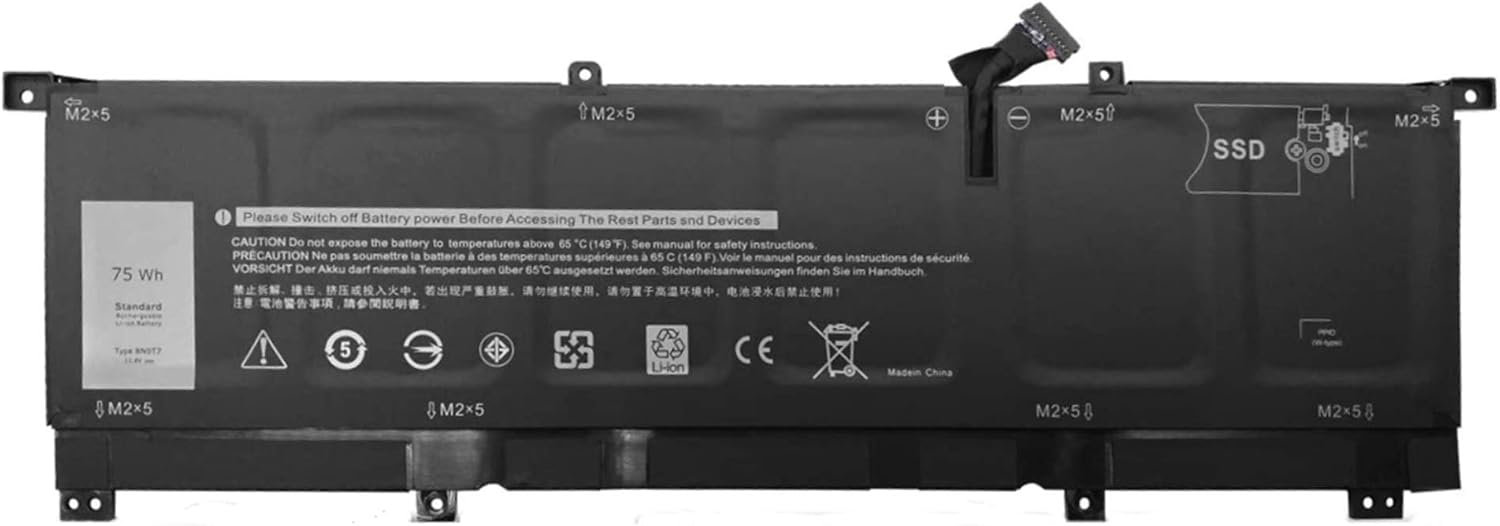 ASKC 8N0T7 Laptop Battery for DELL XPS 15 9575 P73F001 15-9575-D1605TS 15-9575-D1805TS Precision 5530 2-in-1 Series Notebook 08N0T7 TMFYT 0TMFYT 11.4V 75Wh 6-Cell