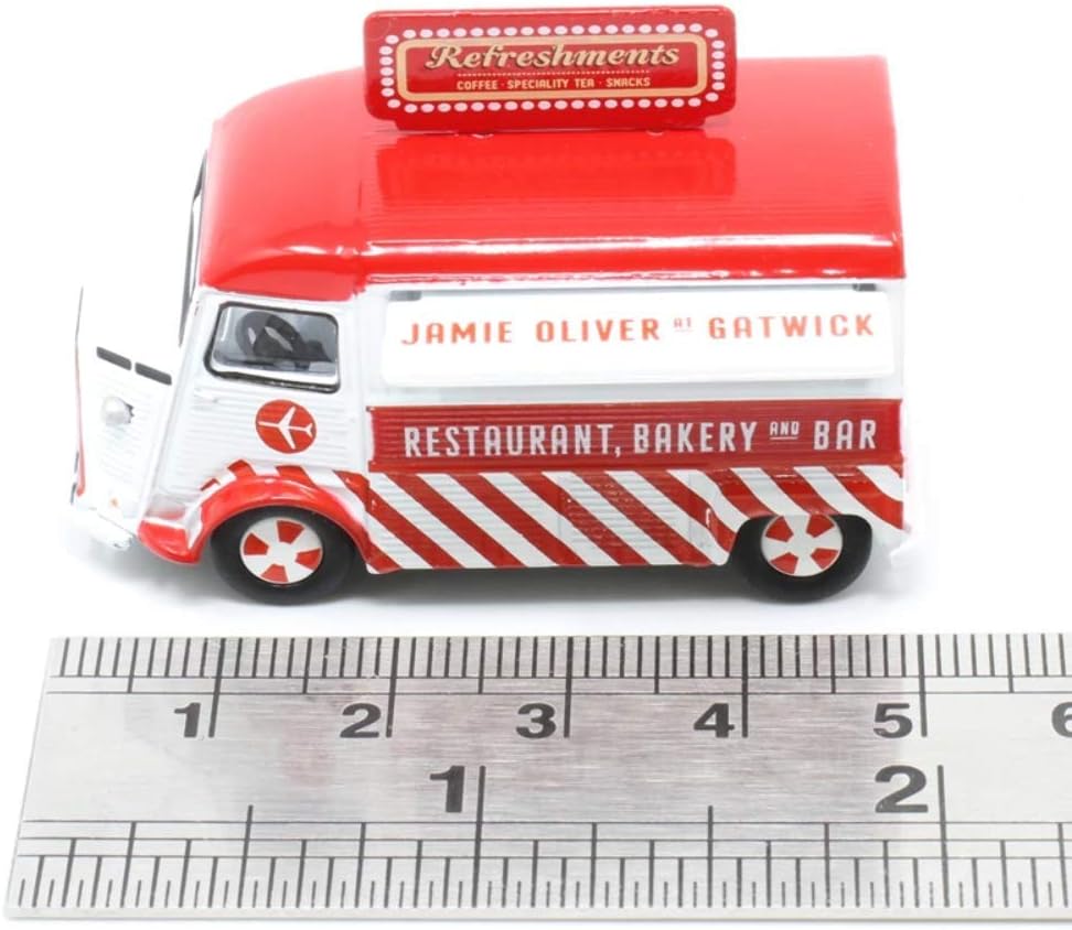 Oxford Diecast 1:76 Citroen H Catering Van Jamie Oliver at Gatwick Collectable model 76CIT002, Frothy Pink, Pale Blue, White - Image 5
