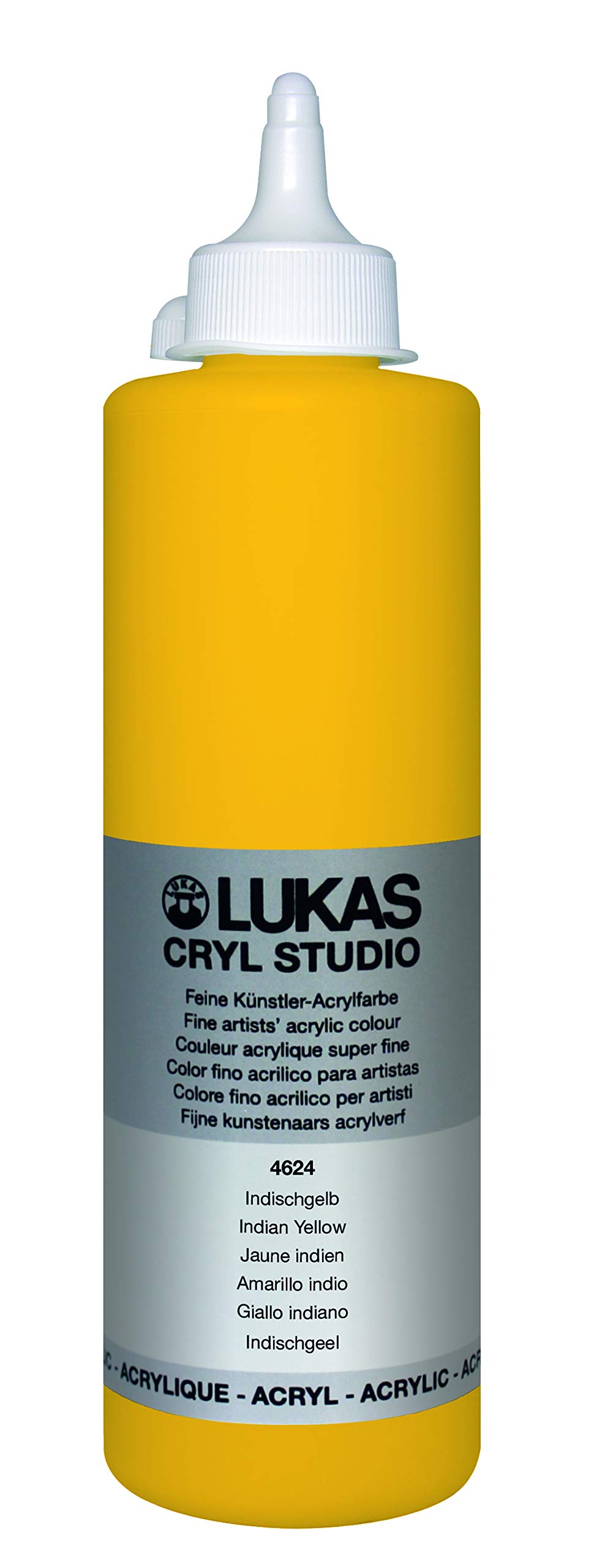 LUKAS Cryl Studio 500ml Premium Quality Acrylic Paint - Indian Yellow
