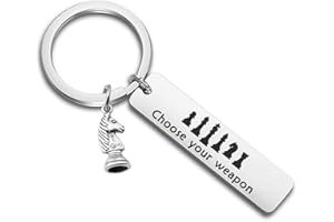 SEIRAA Chess Lover Gift Nerdy Science Gift Choose Your Weapon Keychain Funny Gift For Chess Players