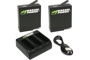 Wasabi Power Battery (2-Pack) and Triple Charger for GoPro Hero 8 Black, Hero 7 Black, Hero 6 Black, Hero 5 Black, Hero 2018