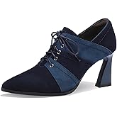 TDD Patent Leather Ankle Boots for Women Chunky Block Pointed Toe Extra Wide Booties Botas Para Mujer High Heels Dress Warm Lined Classic Ladies Comfortable Dressy 3 Inch Boot