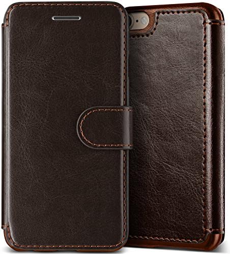 iPhone 8 Case :: VRS X Lumion :: Drop Protection Cover :: Classy Slim Leather Wallet:: ID Credit Card Slot Holder Apple iPhone 8 / iPhone 7 (Layered Dandy - Brown)
