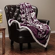 Chanasya Hope and Faith Inspirational Message Print Super Soft Ultra Plush Cozy Fleece Microfiber Sherpa Posivite Energy Comfort Caring Uplifting Gift Throw Blanket - for Women Men - Aubergine Blanket