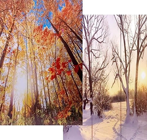 3-panel Double Sided Painting Canvas Room Divider Screen Tree of Life #1