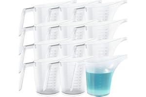 WUWEOT 12 Pack Measuring Funnel Pitcher, 33OZ (1000ml) Easy Pour Measuring Cup with Long Spout for Soap Cakes Making, Filling