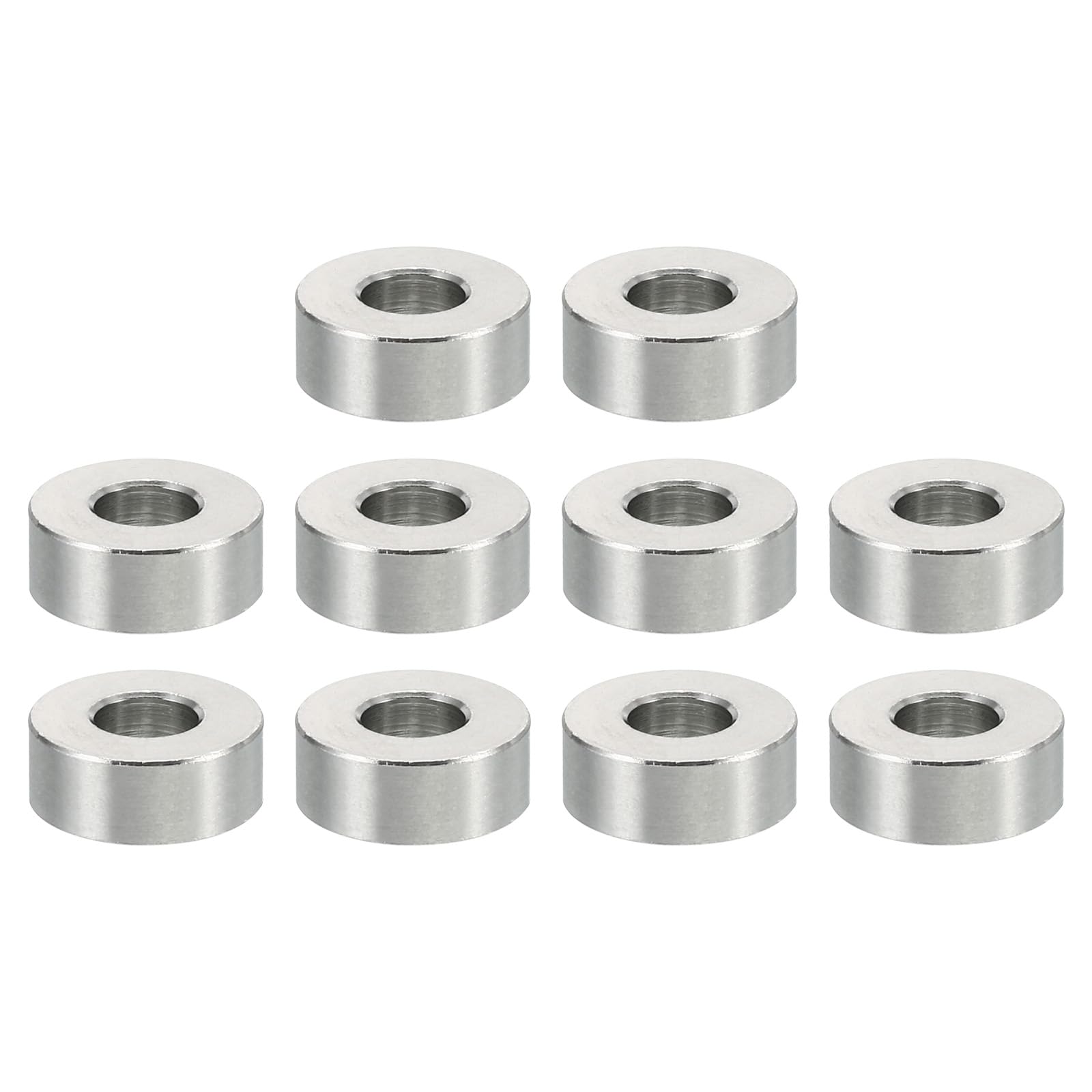 PATIKIL M5 Stainless Steel Spacers, 10 Pcs Metal Spacer Stainless Steel 5.2mm ID x 12mm OD x 5mm L Stainless Steel Spacer Screw Standoff Round for 1/5inch or M5 Screw Bolts