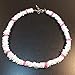 Green Nipa Hut Hawaiian White and Pink Square Cut Puka Shell Necklace with Lobster Lock