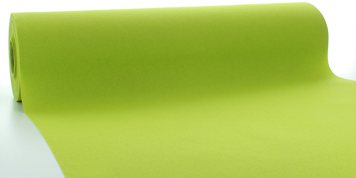 Sovie Horeca Linclass Airlaid Kiwi Table Runner - 40 cm x 24 m - Plain Disposable Table Runner - Perforation Every 120 cm - Ideal for Decorations