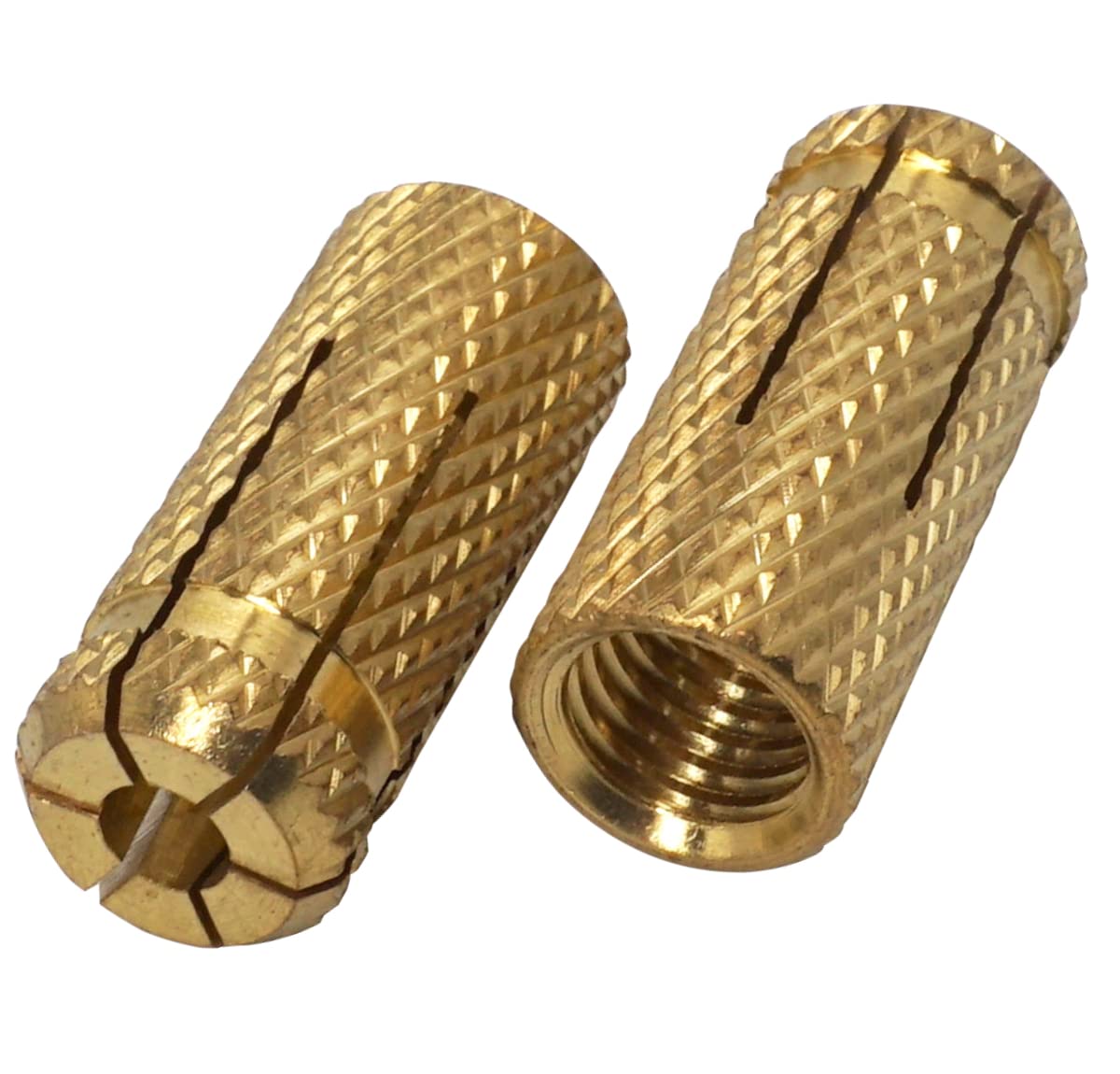 SKIR'CO (4 pcs) Brass Drop in Anchors M14 x 42 mm, Bolt Sleeve, Expansion Wall Dowels, Masonry Concrete Anchor — image 1