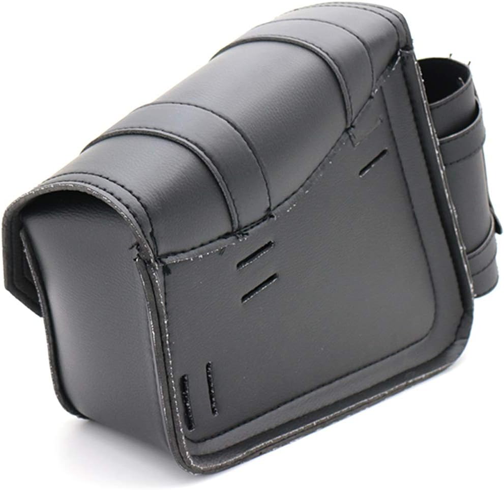 evomosa Universal Motorcycle Saddle Bags PU Leather Side Tool Bags for Motorbike Saddle Bag, Black, Recht - Image 5