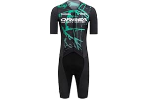 BEYLEAYCAU Men's short sleeve cycling jersey with 3 pockets and summer bib Breathable cycling set GEL-Pad