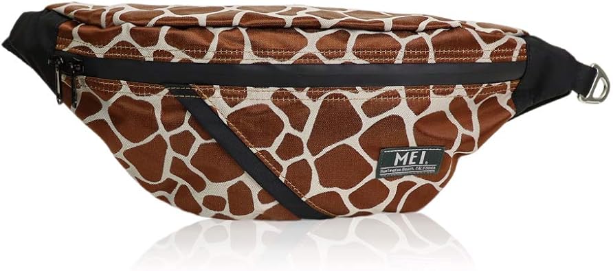 Amazon メイ Mei Giraffe Bottomline ウエストバッグ ボディバッグ ジラフ キリン 柄 ナイロン メンズ レディース Mei 000 08 ブラウン ボディバッグ ワンショルダー