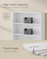 VASAGLE 3 Tier Bookcase with Adjustable Shelves 80x24x93 cm White LBC106T14 view 8