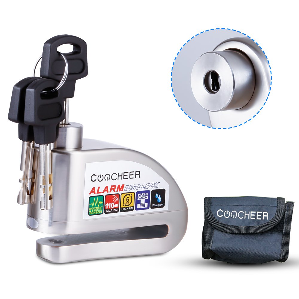 Sailnovo Candado Disco Moto Bloqueo Moto Con Alarma De Acero Inoxidable Antirrobo