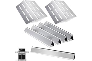 RESTTIME Grill Replacement Parts for Weber Genesis 300 Series E310 E320 E330 S310 S320 S330 E/S-330 EP/CEP-310 EP/CEP-320 EP/CEP-330 with Front Control Knob, 17.5" Flavorizer Bars for Weber 7620 7622