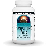 Source Naturals Pantothenic Acid, Vitamin B-5, 500 mg - 100 Tablets | Dietary Supplement | Energy Support*