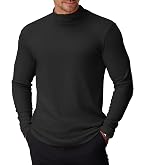 Zengjo Mens Mock Neck Long Sleeve T Shirts, Lightweight Warm Base