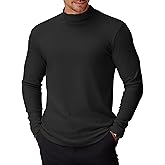 COOFANDY Mens Mock Turtleneck Long Sleeve Shirts Basic Thermal Turtle Neck Undershirt Lightweight Pullover Sweaters Top