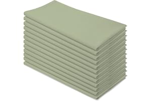 Aunti Em's Kitchen Wrinkle Resistant Dinner Napkins, Oversized 20 x 20 Inches, Set of 12, Sage