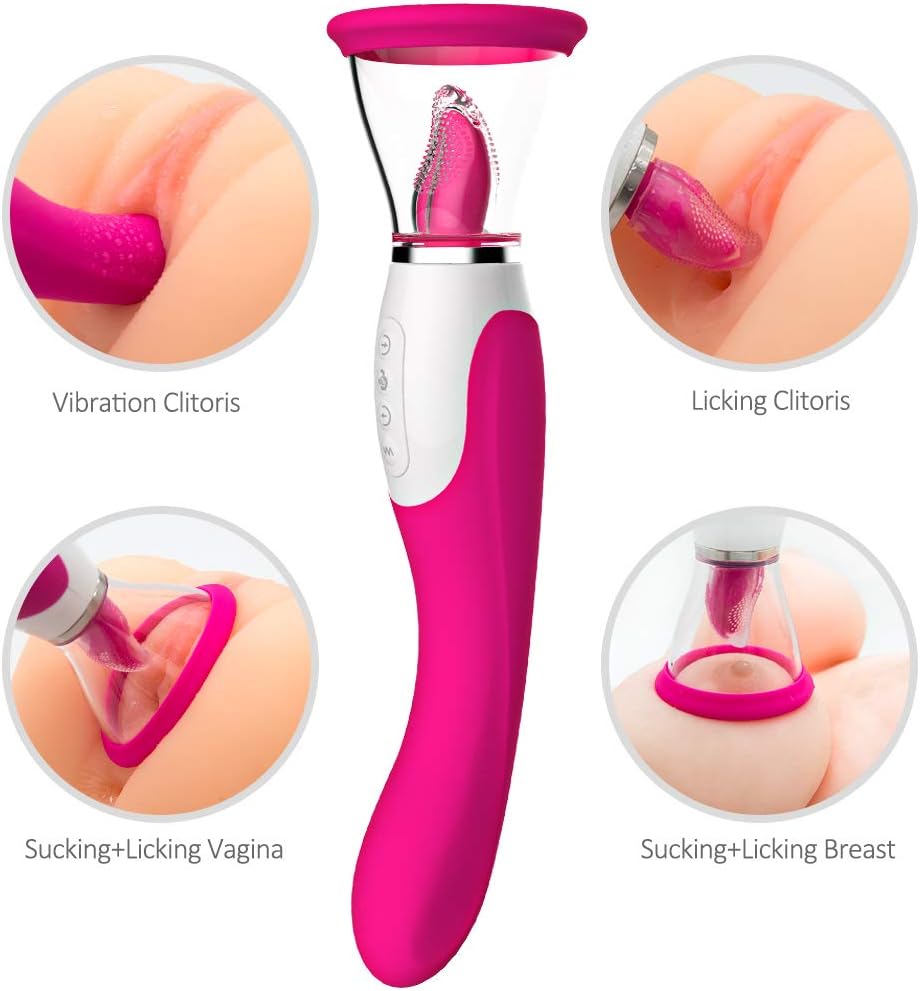 Hands Free Cli^torial Sucking Toy for Women,10 Sucking Modes with 10 Speed Vibration, Vibrating Tongue Simulator,T-Shirt