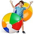 FUTUREPLUSX 2PCS Large Beach Balls, 42Inche Inflatable Pool Balls Toys for Summer Pool Beach Party