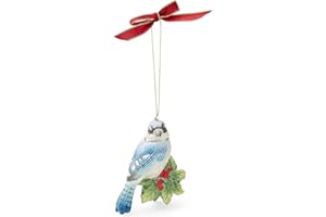 Spode Blue Jay Ornament - Dolomite Holiday Table Accent for Seasonal Displays, Christmas Bird Ornament, Coordinates with Christmas Dinnerware Set & Holiday Tableware - Hand Painted Bird Décor