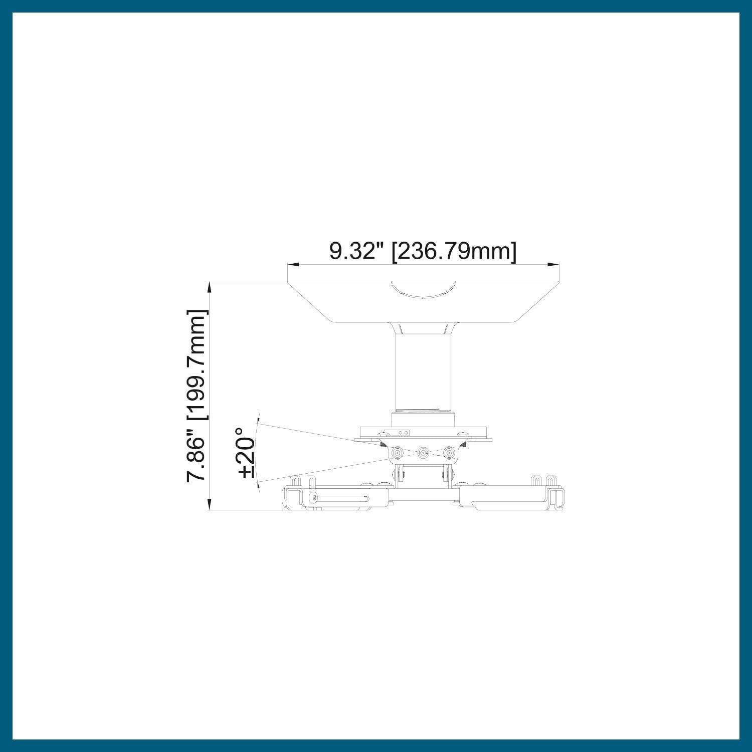 QualGear Pro-AV QG-KIT-CA-3IN-W Projector Mount Kit Accessory Single Joist Ceiling Adapter, 3" 1.5", White: Electronics