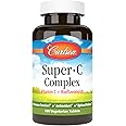 Carlson - Super-C Complex, Vitamin C + Bioflavonoids, Immune Function & Optimal Wellness, Antioxidant, 100 Vegetarian Tablets