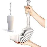 Luigi’s Toilet Plunger with Caddy - Heavy Duty, Double Thrust, Powerful Pump - Bellow Design for Max Force - for Low Flow, El